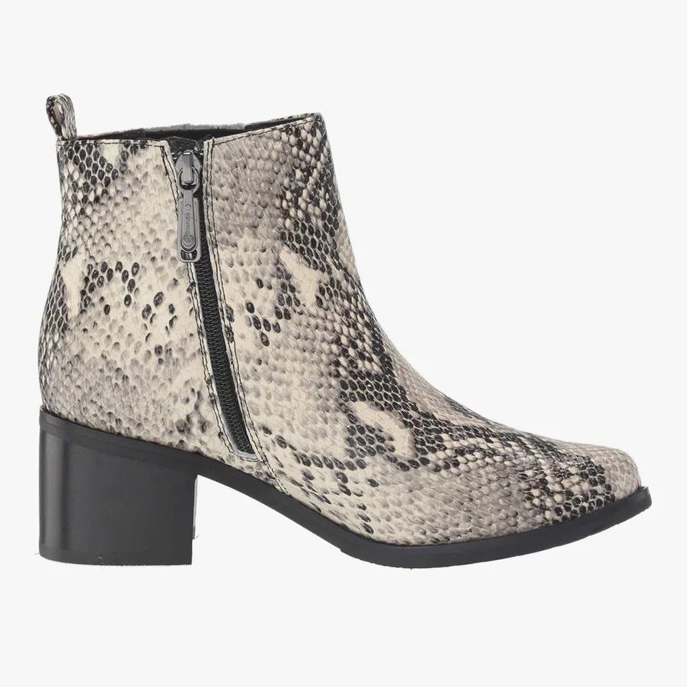Blondo snake skin leather waterproof ankle boots new 8 m